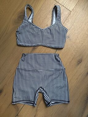 YPB Gingham Two-Piece Active Set